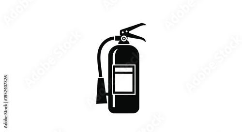 Black fire extinguisher icon simple design against a white background silhouette
