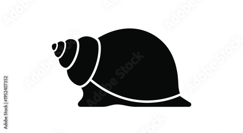 A striking black snail form captured in a bold silhouette