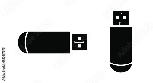 Black usb flash drive icon design simple and modern silhouette