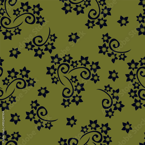 Exotic hand drawn flowers, seamless patterns with floral for fabric, textiles, clothing, wrapping paper, cover, banner, home decor, abstract backgrounds