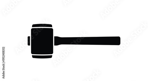 A black gavel isolated on a white background a stark silhouette