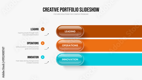 Marketing Campaign 3 Element Infographic Presentation Design. Company Review Frame Layout Vector Illustration. Enterprise Performance Three Step Diagram Slide Template.