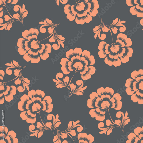 abstract a solid multicolor small and big flower mixed vector pattern arrangement with medium color, all over vector design with white background illustration digital