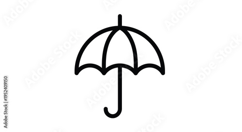 Simple black outline of an umbrella a classic weather protection silhouette