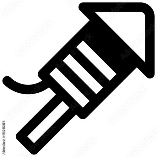 Firecracker. Outlined stroke vector icon with black-filled details.