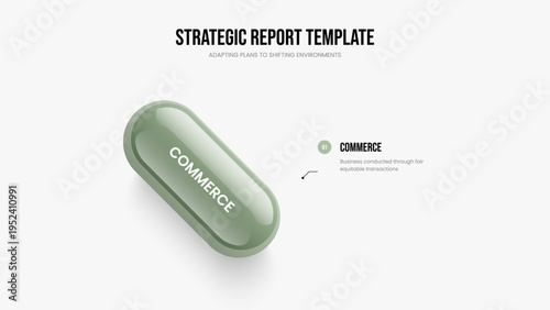 Project Performance Presentation Template Vector Illustration. Visual Growth One Step Diagram Frame Layout. Business Strategy 1 Option Infographic Slideshow Design.
