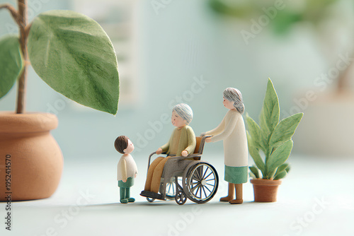 車椅子の家族に寄り添う温かな暮らしと支え合いの風景
