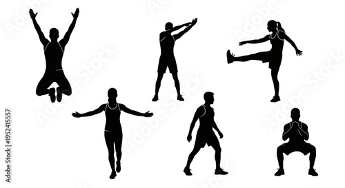 Diverse Fitness Silhouettes: People Exercising in Dynamic Poses