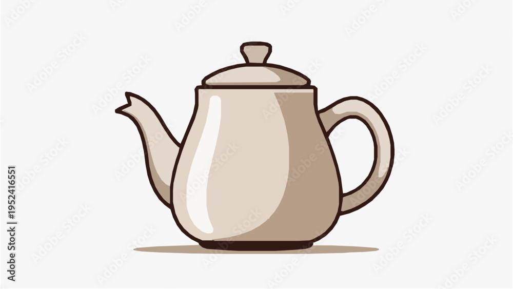Obraz premium Minimalist Ceramic Teapot Vector