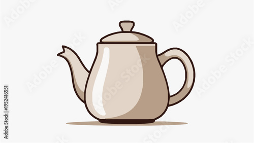 Minimalist Ceramic Teapot Vector