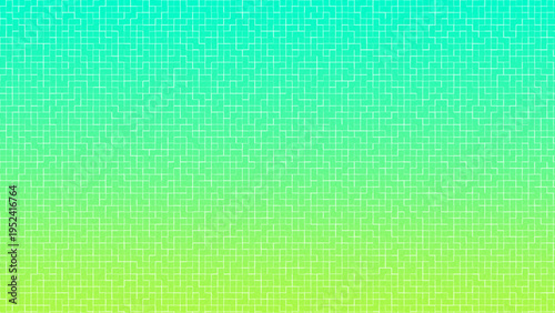 Geometric white rectangular grid pattern on teal green gradient background abstract design for modern decorative illustration