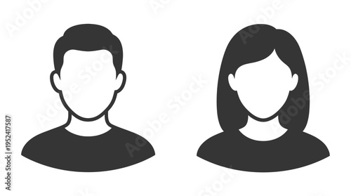 User profile icons representing male and female individuals for profiles