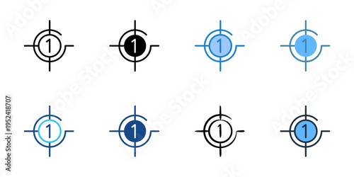 Birthday countdown icons set multiple style collection. Editable stroke 
