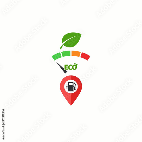 Free Download Fuel Gauge Eco Leaf For Efficiency Flat Vector for Presentation, Website UI, and Infographic - GFXLoad