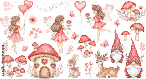 Cute cartoon dog and cat with festive Christmas elements in a colorful holiday greeting card illustration