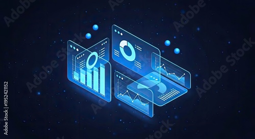 Isometric Data Visualization Analytics Charts Business Strategy Marketing Graphic Data Visualization