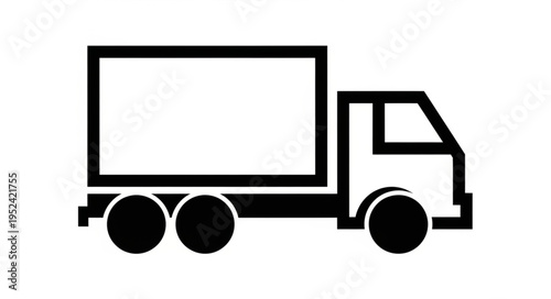 Delivery Truck Icon - Transportation and Logistics Symbol in Black and White.