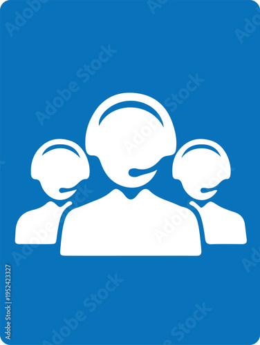 Customer service team with headsets on.