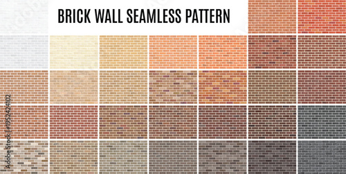 Brick Wall Seamless Texture Set, Realistic Tileable Masonry Background Collection