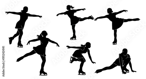 Figure Skating Silhouettes: A Collection of Graceful Poses on Ice