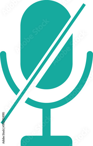 Microphone Mute Icon Vector Flat Design