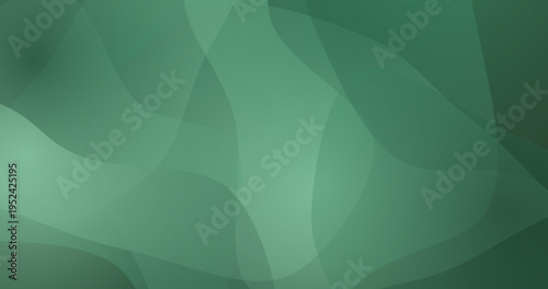 Abstract flowing organic shapes on green background minimal gradient smooth curves