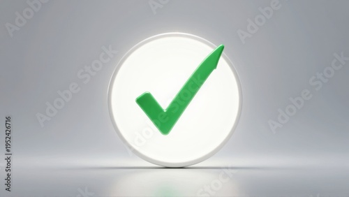 Green checkmark on illuminated button
