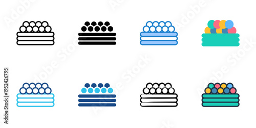 Ball pit icons set multiple style collection. Editable stroke 
