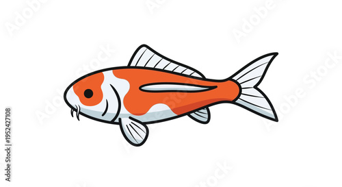 Cute Cartoon Koi Fish Illustration