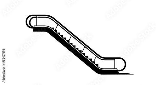 Escalator illustration depicting a moving staircase for transportation.