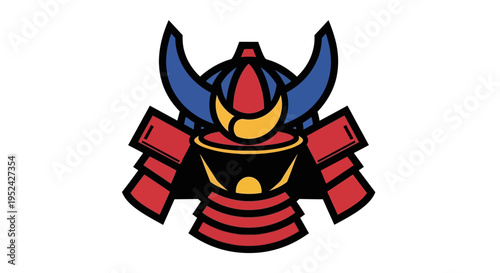 Samurai Helmet Icon Graphic Design