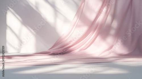 Pink fabric background with soft folds and elegant texture. Feminine textile surface for branding, fashion design, packaging and creative projects.