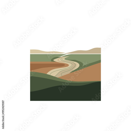 Carbon Accounting Terrain Muted Flat Graphic