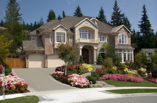 A beautiful home with a large front yard in the pacific northwest