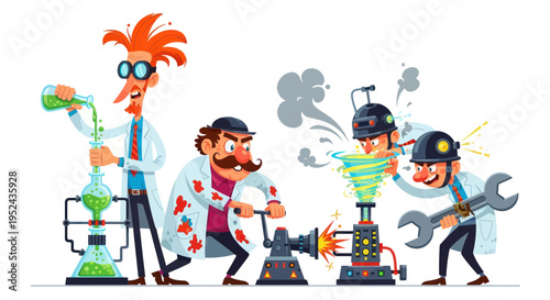 Mad Scientists Conduct Chaotic Experiment with Strange Machine