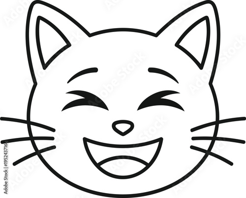 Vector smiling cat face icon