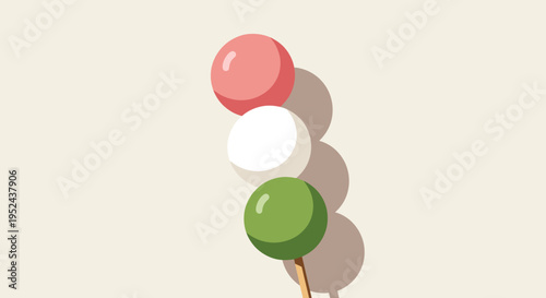 Hanami Dango Skewers: Pink, White, Green Sweet Dumplings