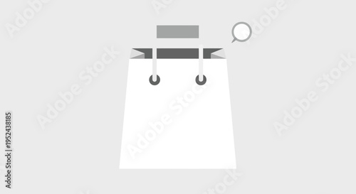 Shopping Bag Icon with Speech Bubble - Online Shopping Concept
