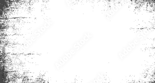 A white background with a distressed black border and grungy texture overlay