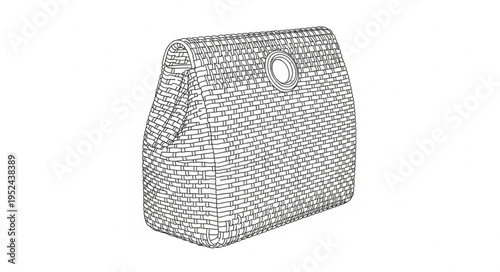 Detailed sketch of a woven basket with intricate patterns.