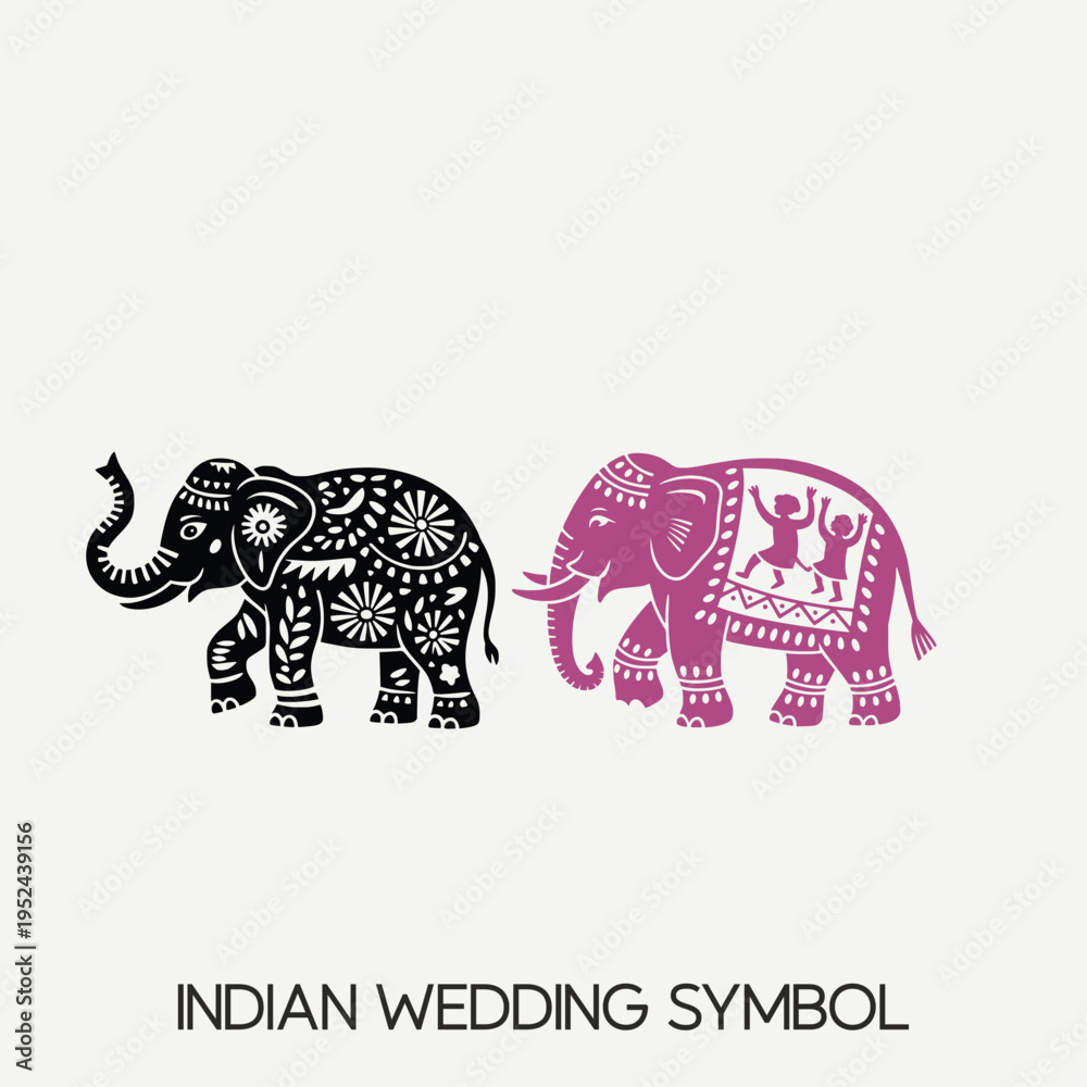 Obraz premium “Majestic Elephants and Joyful Dancers: A Grand Celebration of Indian Wedding Traditions, Symbolizing Prosperity, Festivity, and Cultural Splendor
