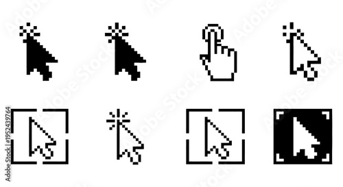 Canvastavla mouse cursor icon set, mouse click icon, arrow cursor, hand pointer icon, clicki
