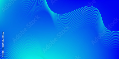 Wavy blended lines with blue cyan gradient mesh abstract background nice for wallpaper or banner