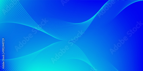 Wavy blended lines with blue cyan gradient mesh abstract background nice for wallpaper or banner