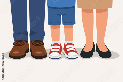 Family standing together, parents and child, illustrating unity, support, and togetherness concepts