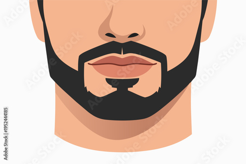 Man growing a full goatee beard with mustache, grooming men's facial hair for masculine style portrait