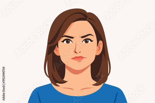 Young woman expressing frustration, discontent, and skepticism, frowning face showing disapproval and annoyance