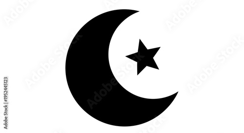 Islamic symbol crescent moon star.