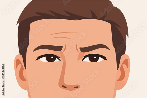 Man feeling concerned, showing a facial expression of worry and frustration illustrating problems and confusion