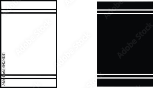 Rectangular shapes with horizontal lines on a white background